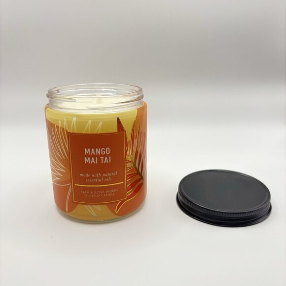Bath and Body Works Mango Mai Tai Single Wick Candle Summer Fruit Tropical Soy - Picture 6 of 9